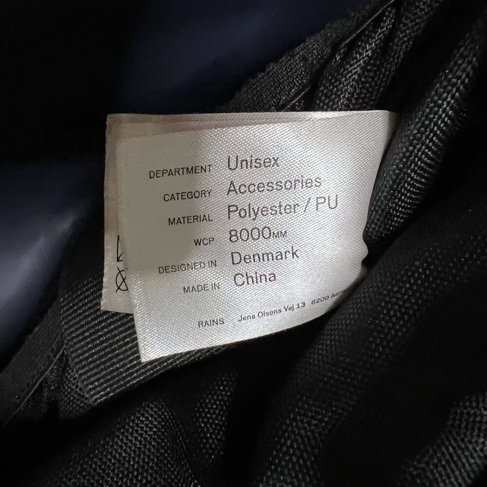 Rains Rucksack Navy Blue Black Waterproof Backpack Laptop iPad Travel Outdoor